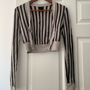 vera wang wool crop cardigan